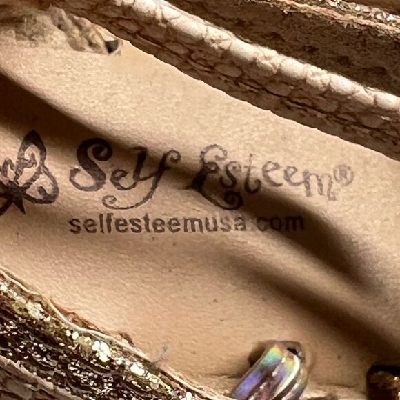 Self Esteem Girls Gladiator Sandals Glitter Strappy Open Toe  Zip Closure Size 7 - Picture 7 of 7